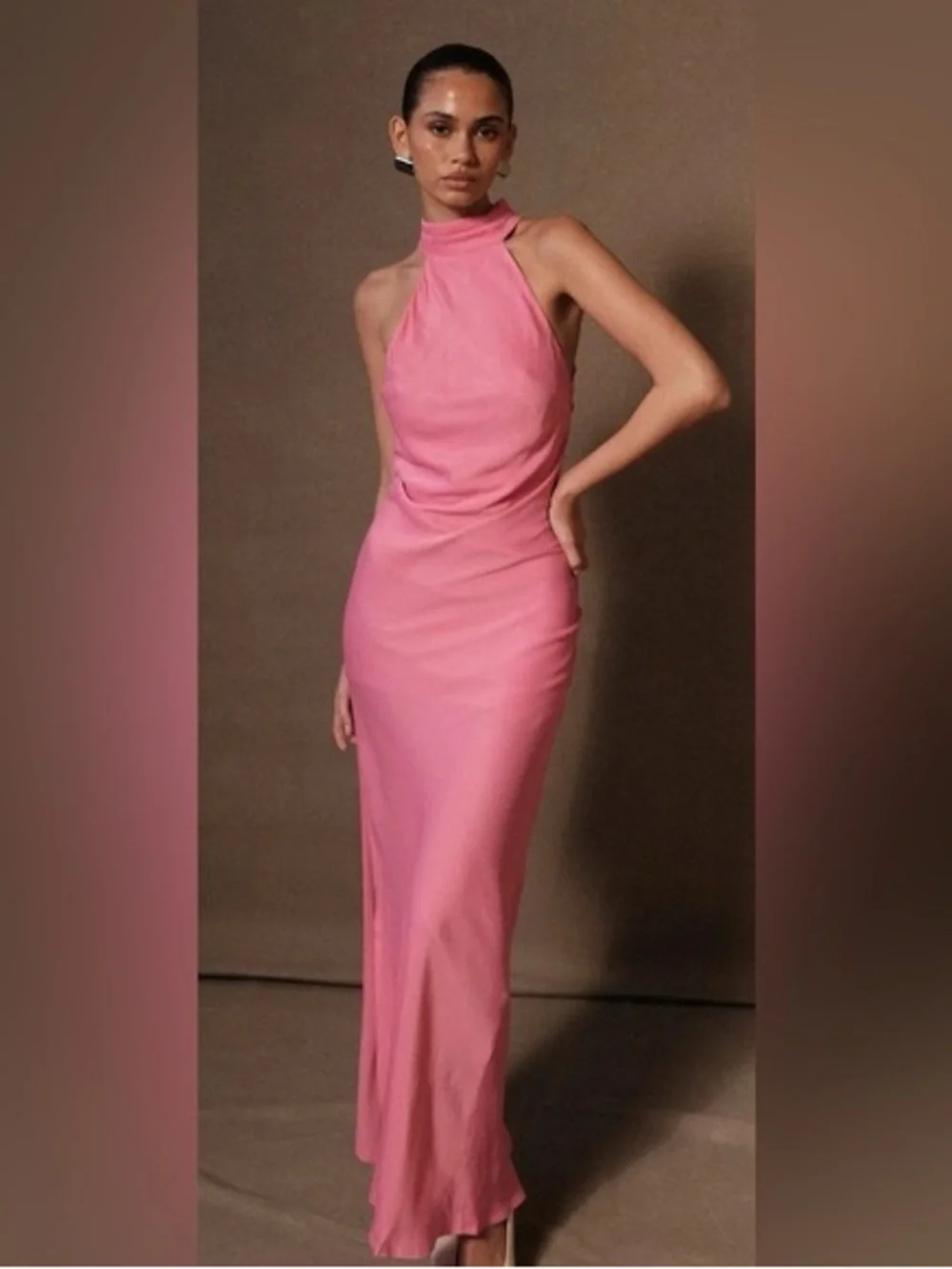 pink orange formal dress the famous wedding guest dress is HERE @Meshki claire dress #meshki #clairedress #helpmewithmyoutfit #outfit #weddingguestdress #help #fyp #pinkdress